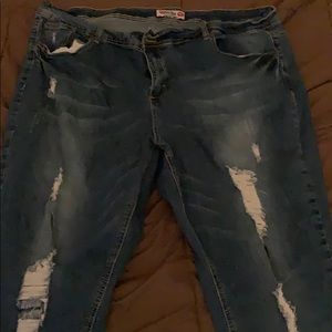 Distressed jeans